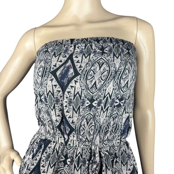 Forever 21 Women Tan Black Strapless Elastic Waist Romper Size S - Picture 2 of 9